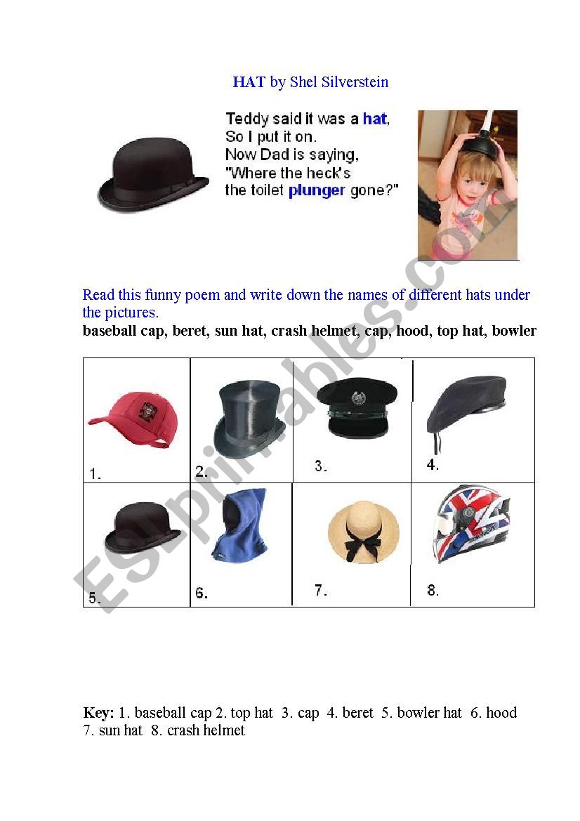 HAT (a poem + a matching exercise)