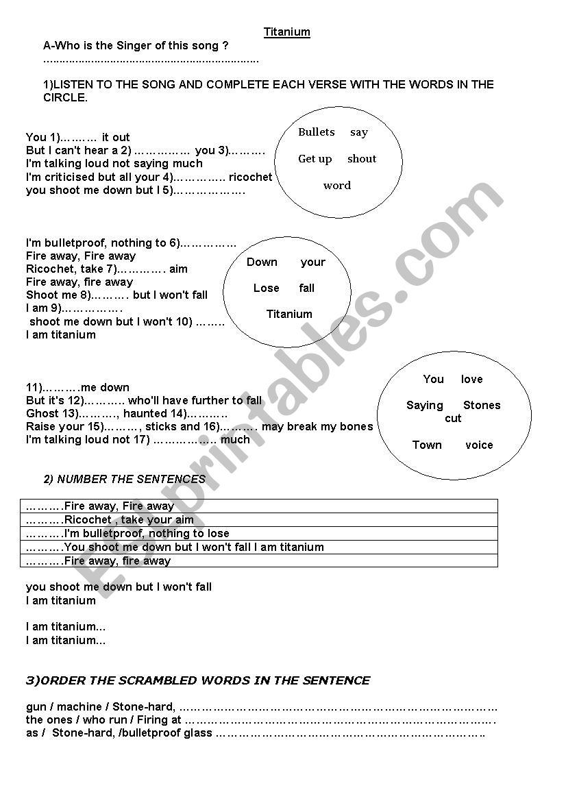 Titanium worksheet