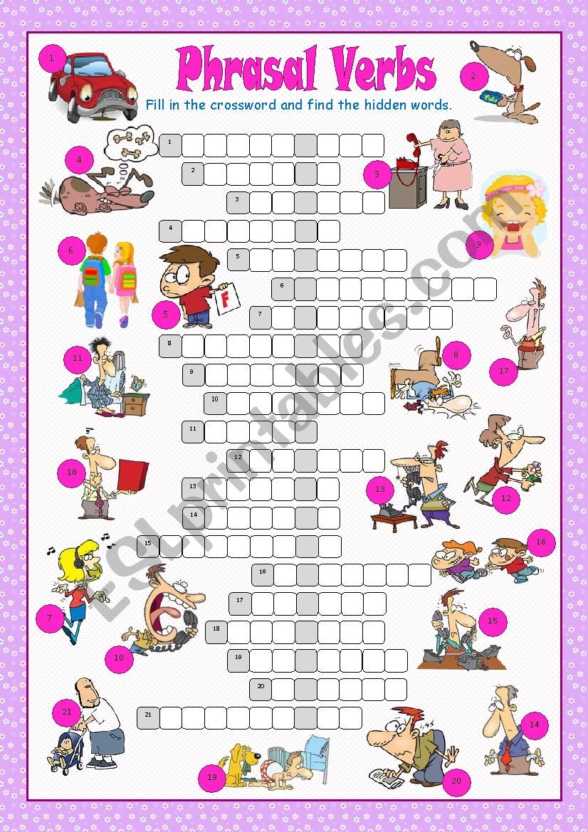 Phrasal Verbs Crossword Puzzle