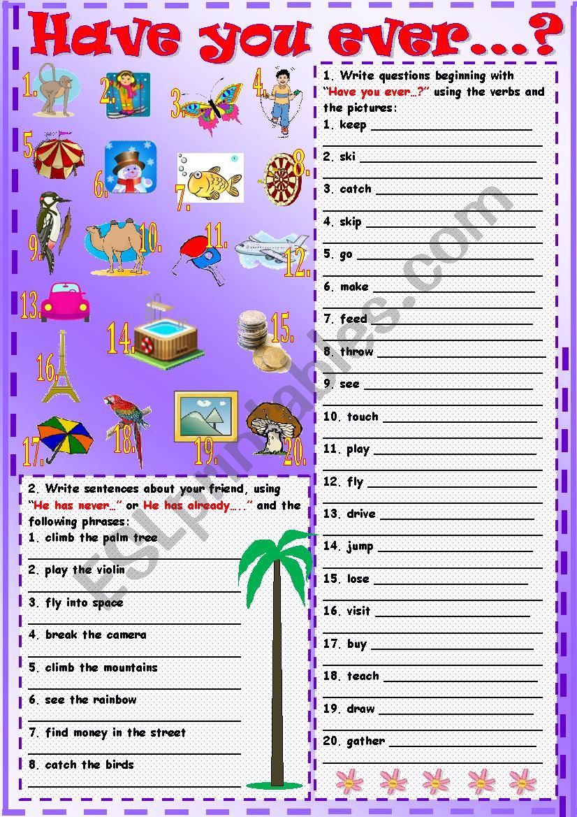 Have you ever....? worksheet