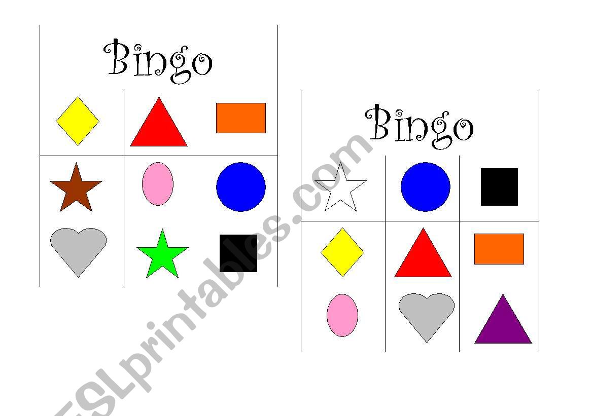 Bingo - Shapes and colors worksheet