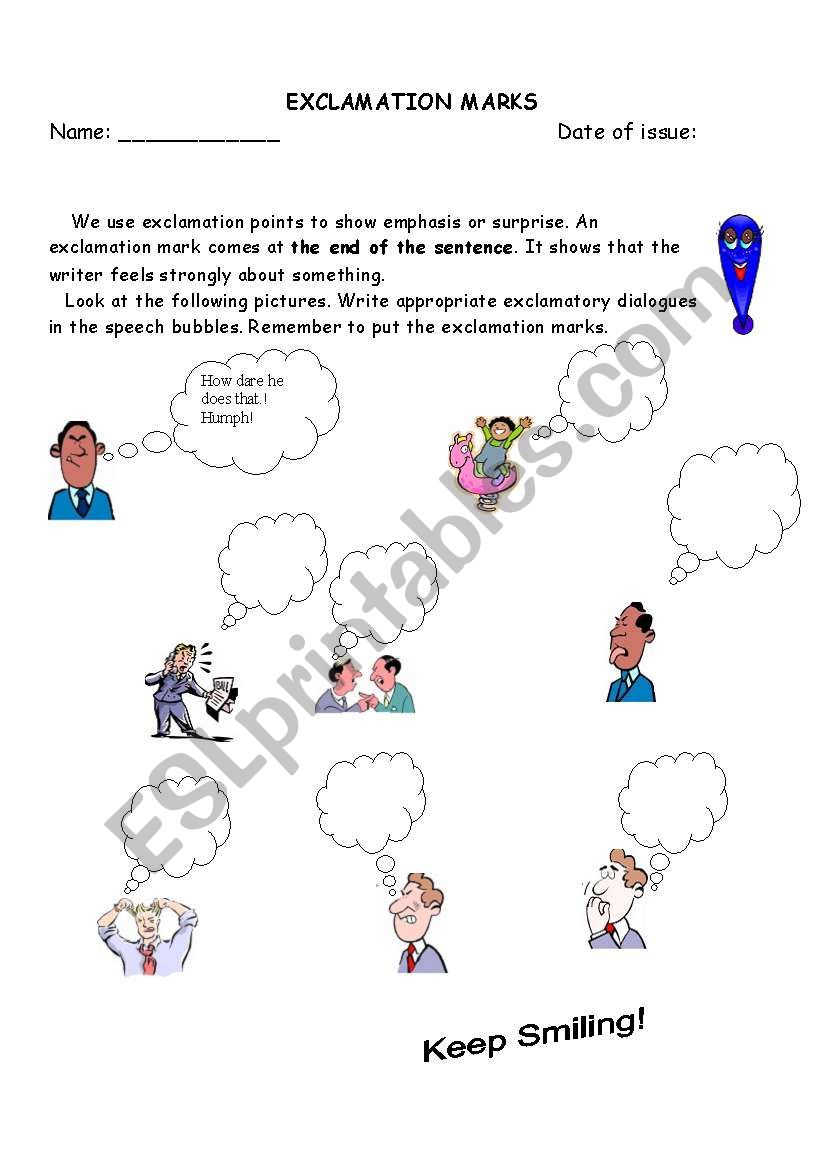 Exclamation Mark worksheet