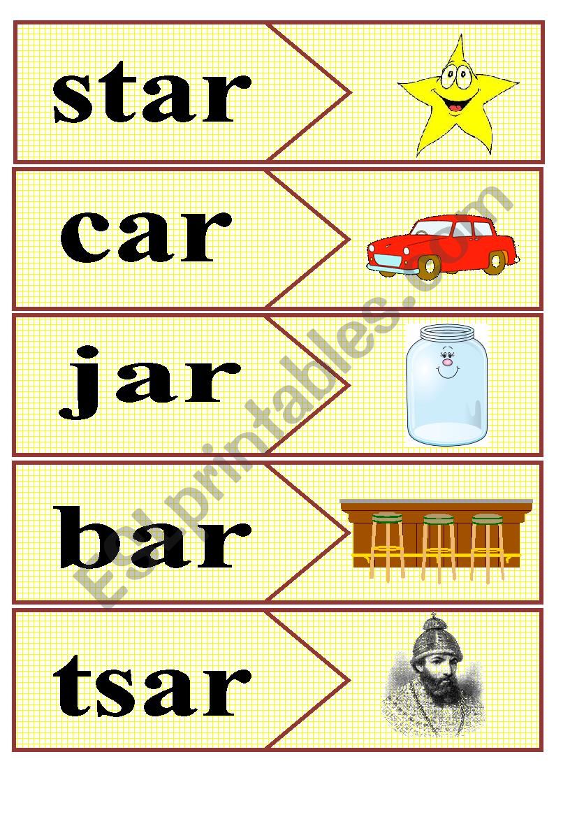 Word endings- ar worksheet