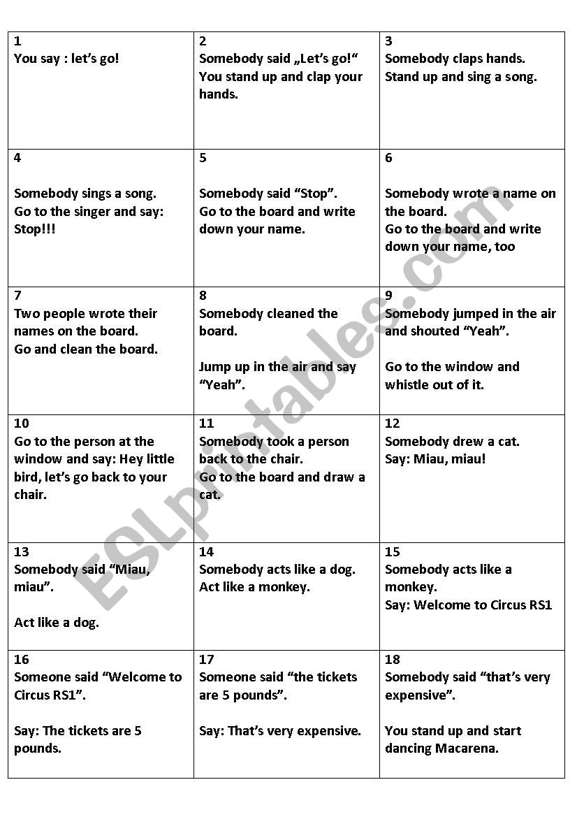 Chain reaction/ reading comprehension game