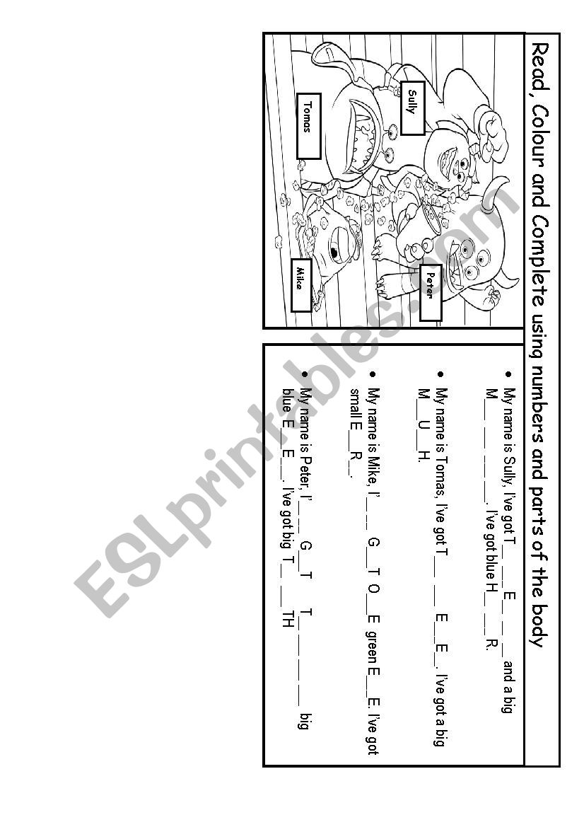 Ive got + parts of the face worksheet