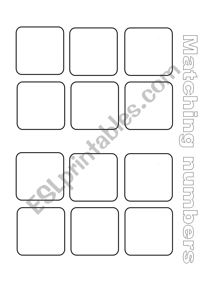 Matching numbers worksheet