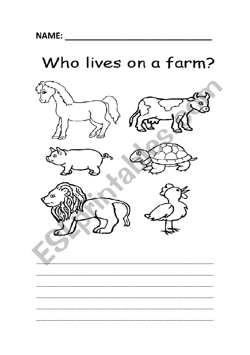 FARM ANIMALS worksheet