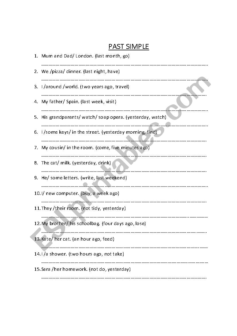 PAST SIMPLE worksheet