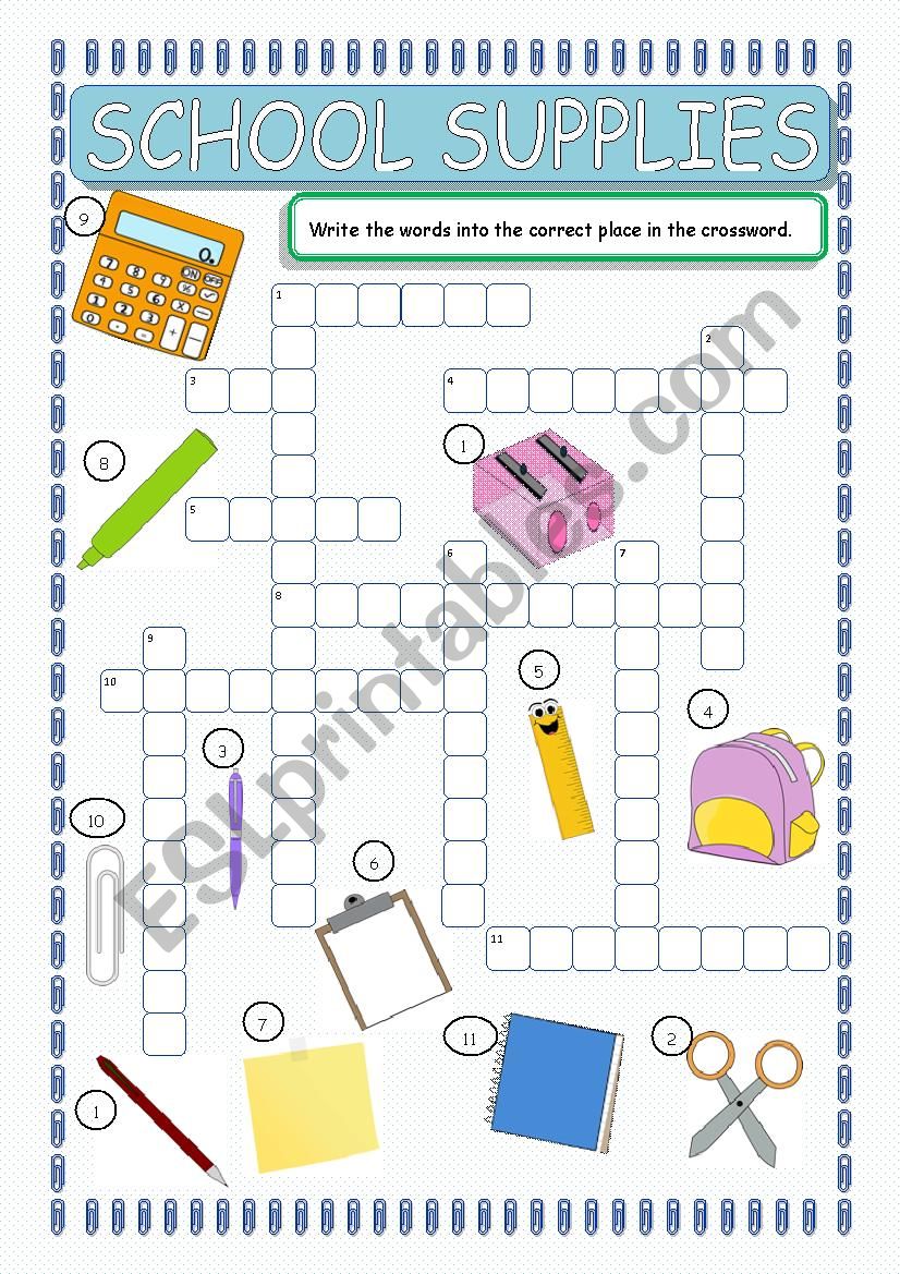 School Crossword worksheet