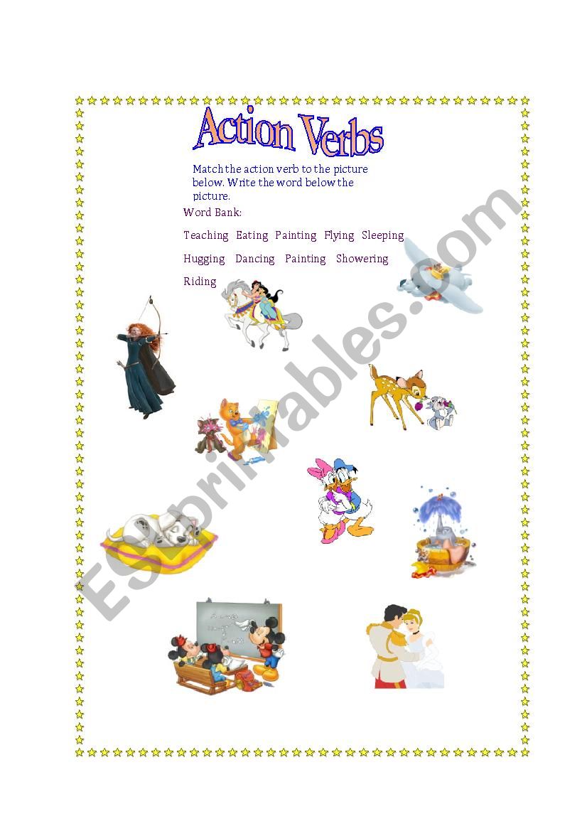 Action Words! worksheet