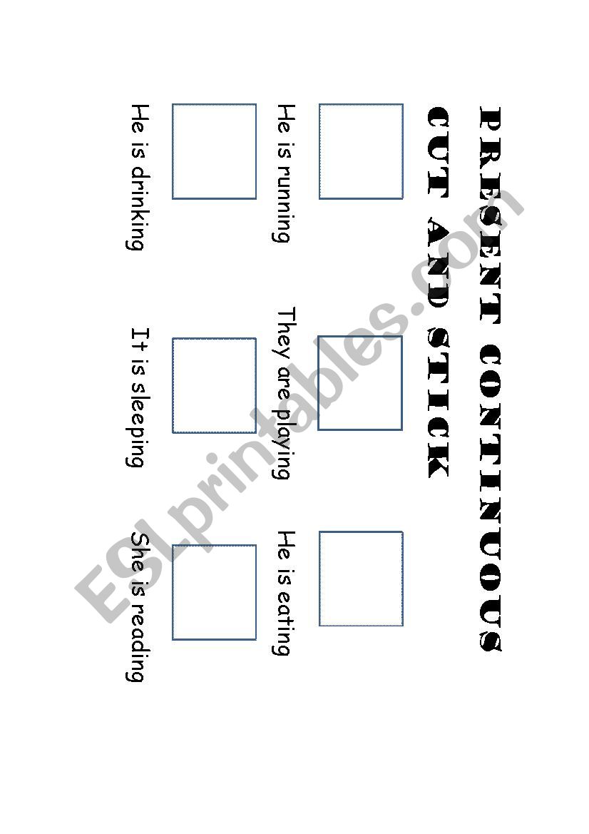 present continuous worksheet