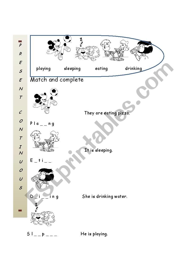 present continuous worksheet