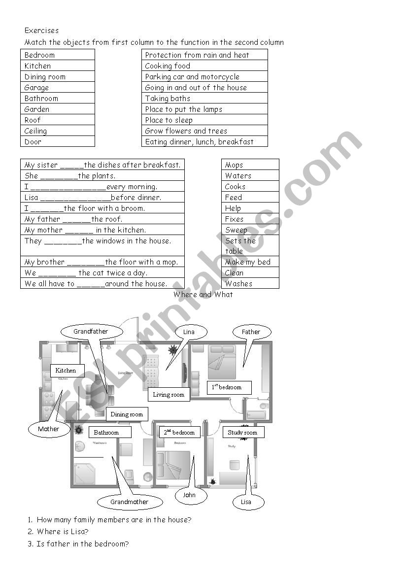 My House worksheet