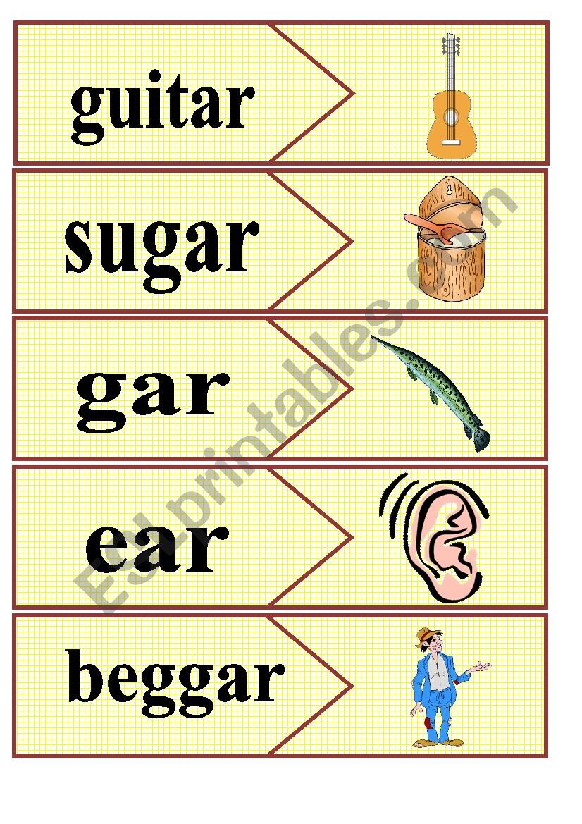 Word endings-ar (part 2) worksheet