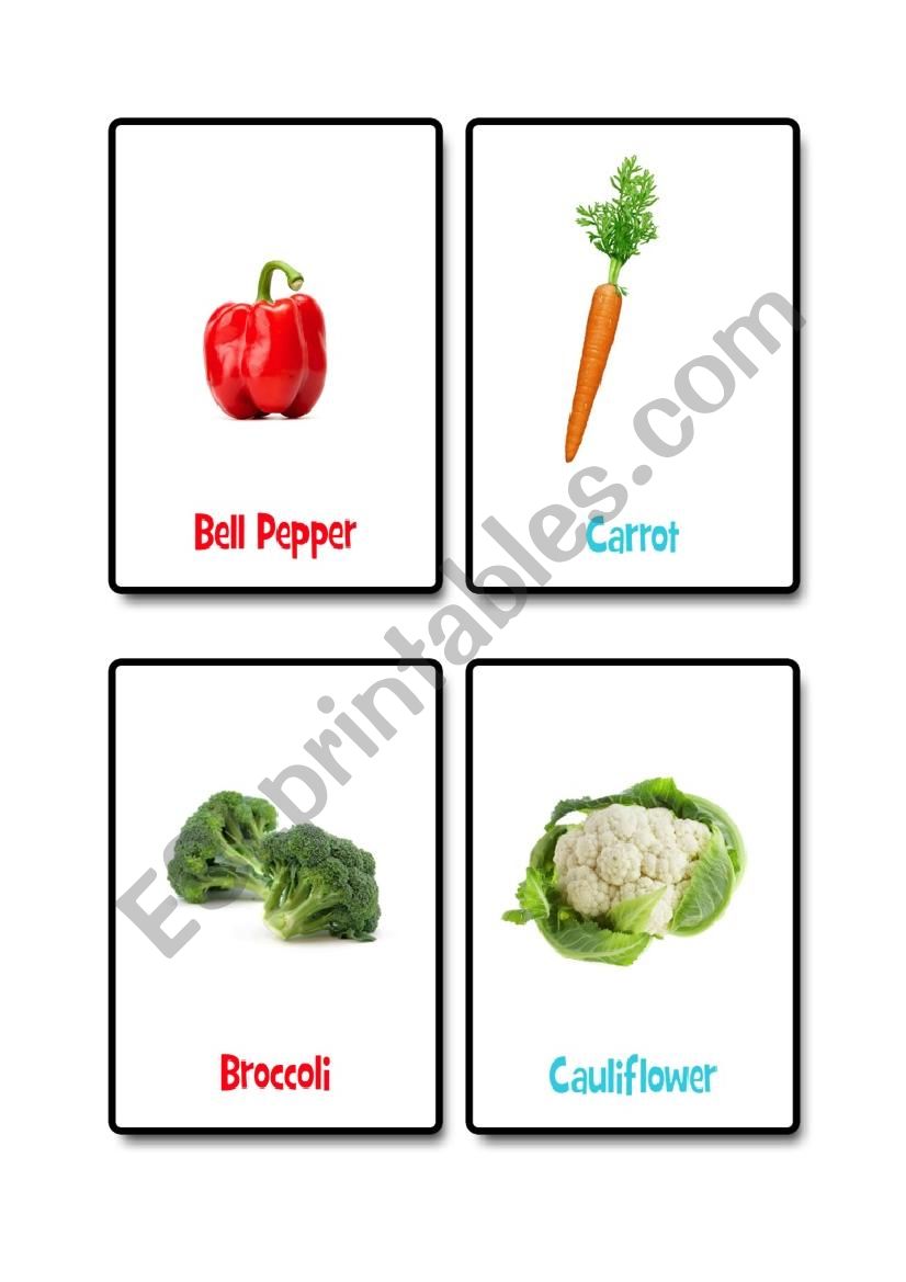 food flashcards worksheet