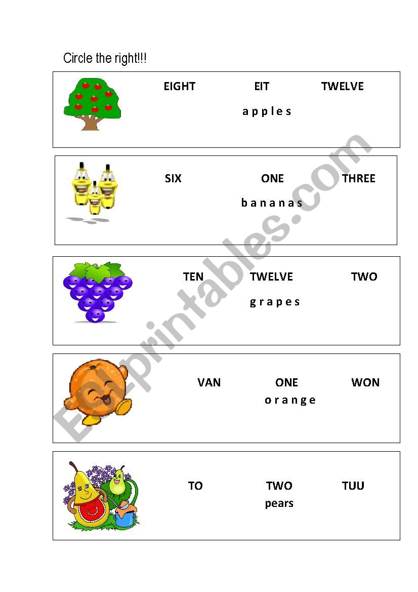 numbers 1-12 worksheet