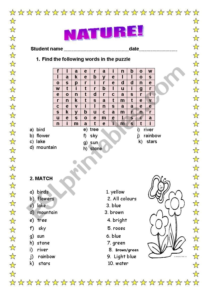 nature worksheet