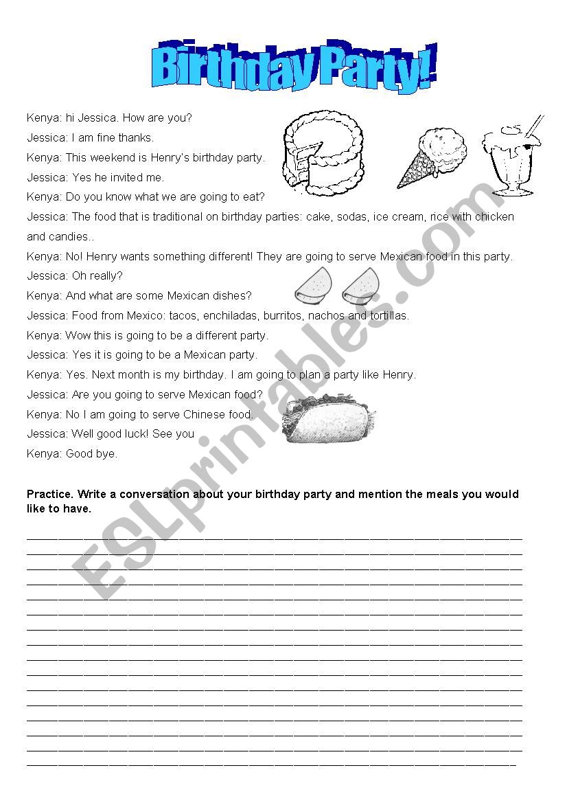 celebrations birthday worksheet