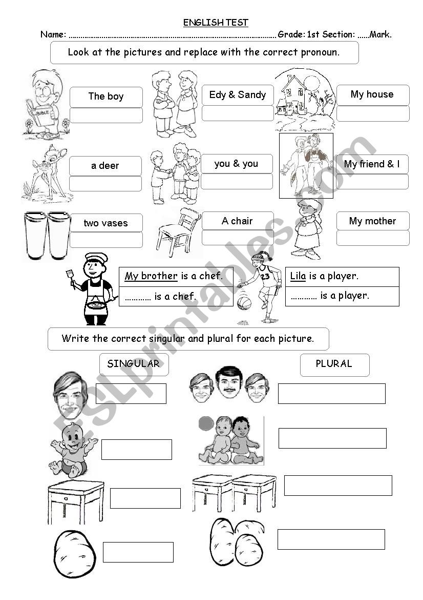 personal pronouns worksheet