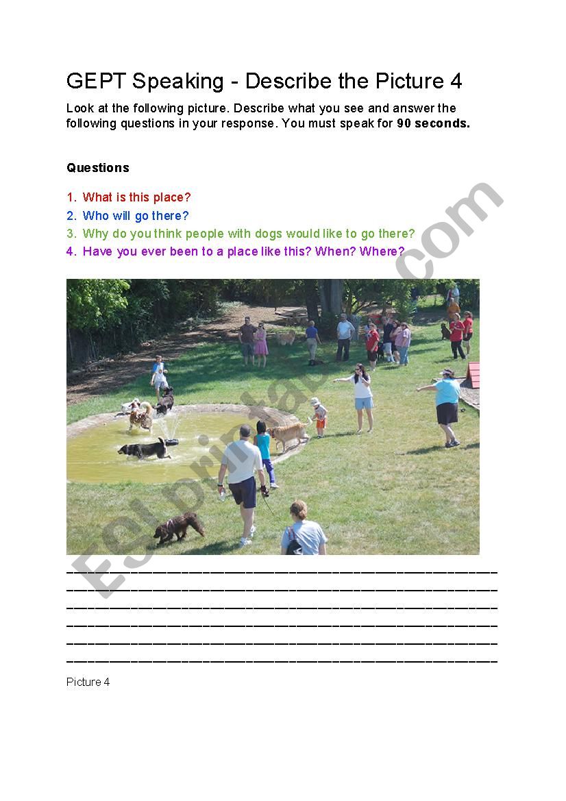 GEPT Picture Description 4 worksheet