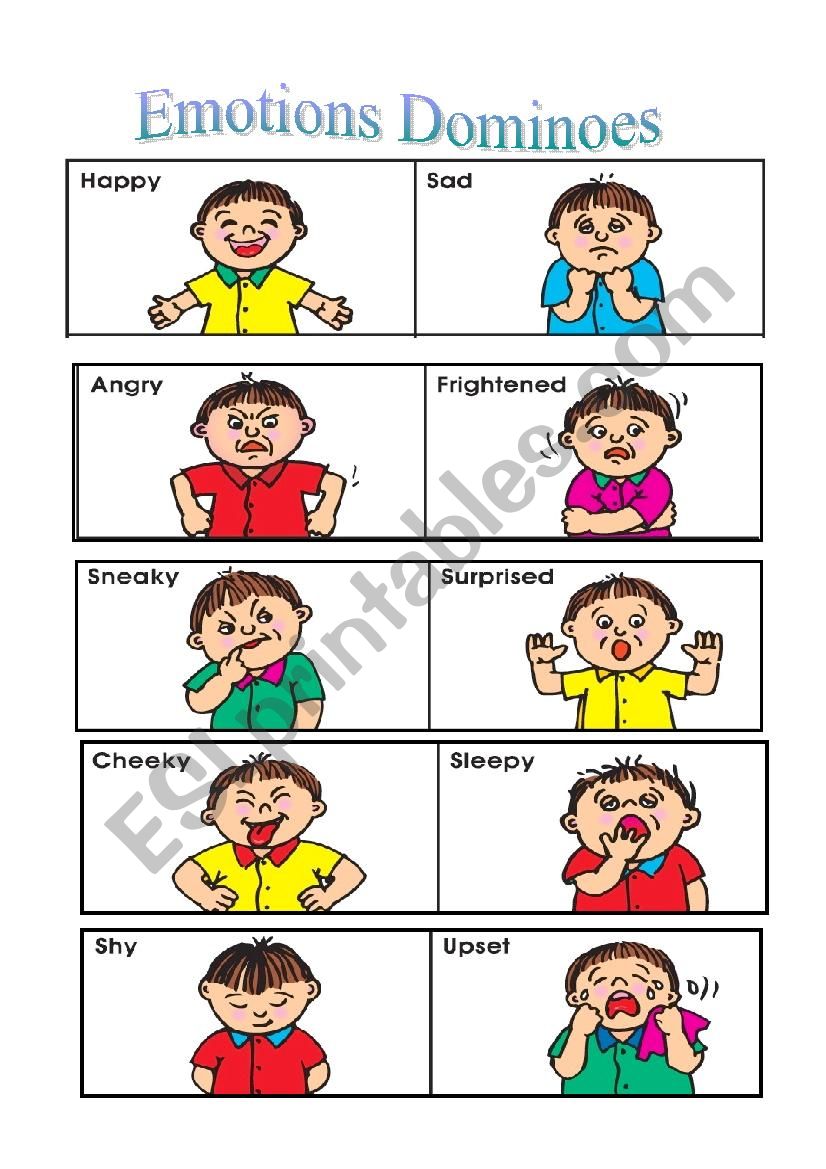 Emotions Dominoes worksheet