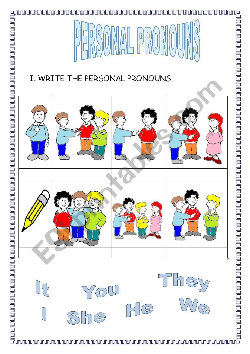 PERSONAL PRONOUNS worksheet