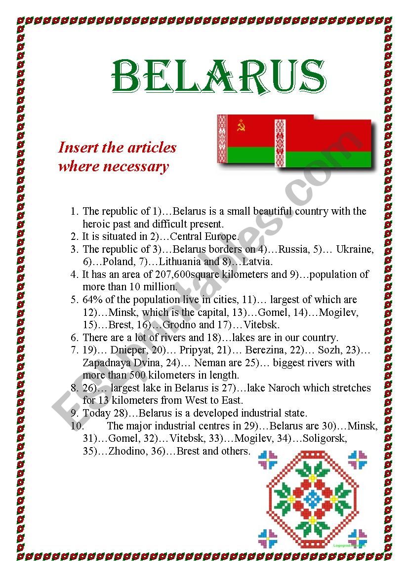 BELARUS worksheet