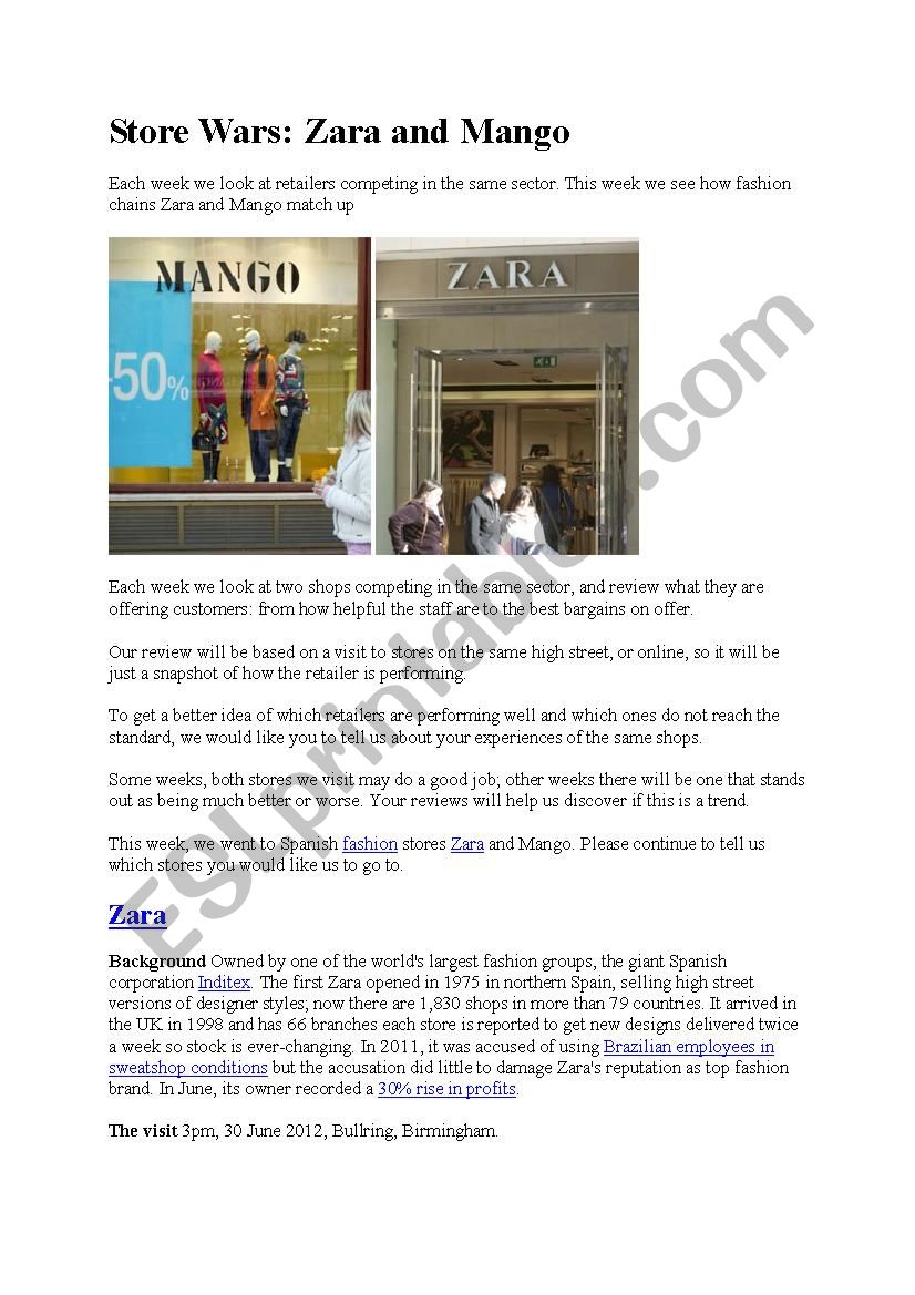 Fashion store wars - Mango vs. Zara