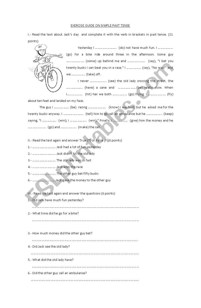 SIMPLE PAST IRREGULAR VERBS worksheet