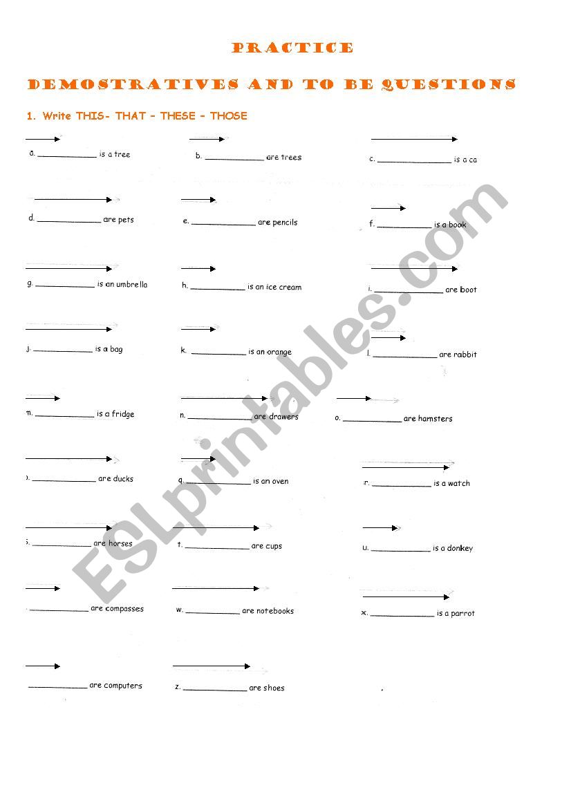 Demostratives and To be questions Practice