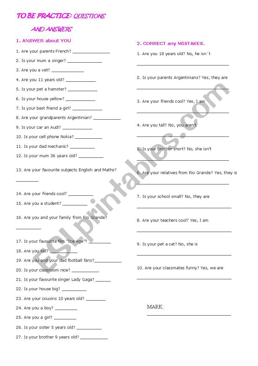 Tobe questions and answers worksheet