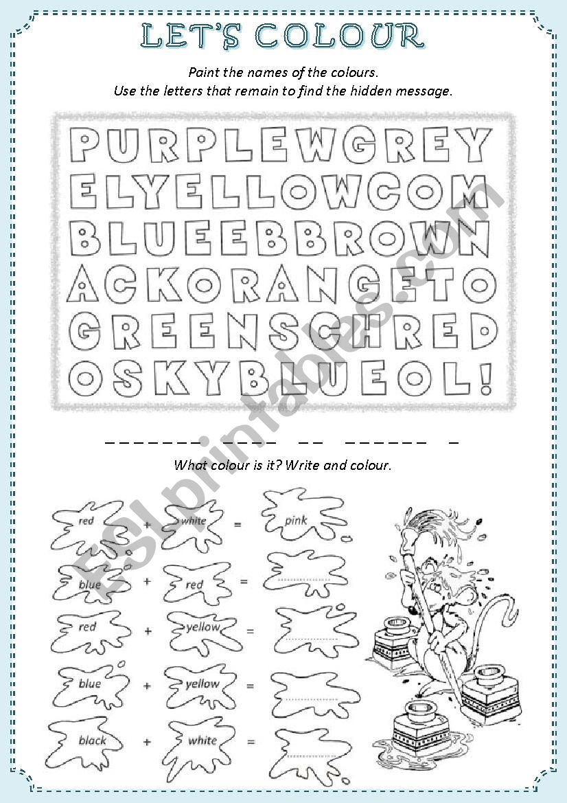 Lets colour!  worksheet