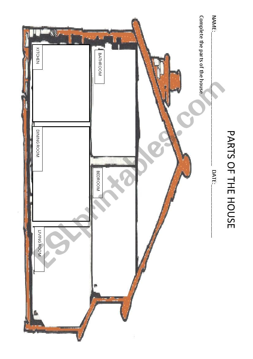 Parts of the house worksheet