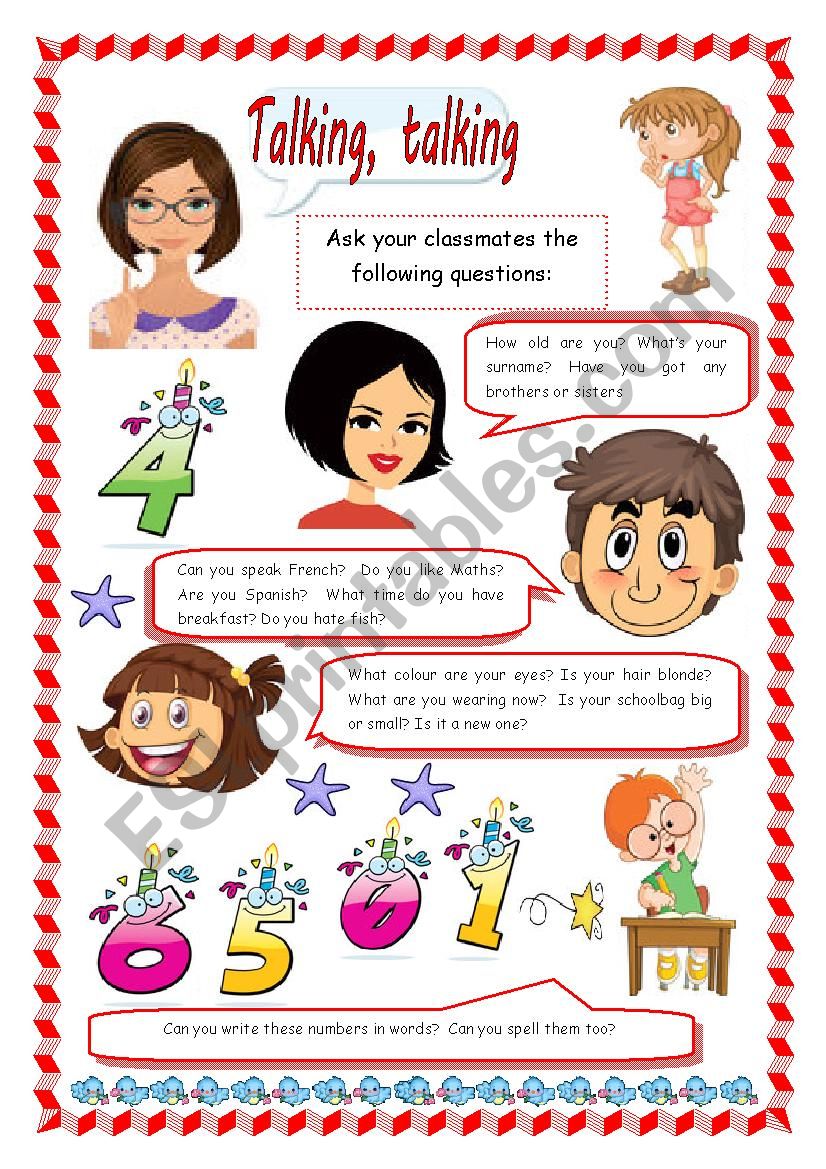 TALKING, TALKING worksheet