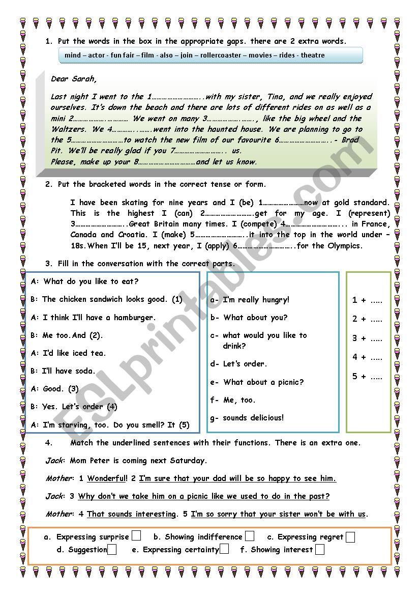 language execices worksheet