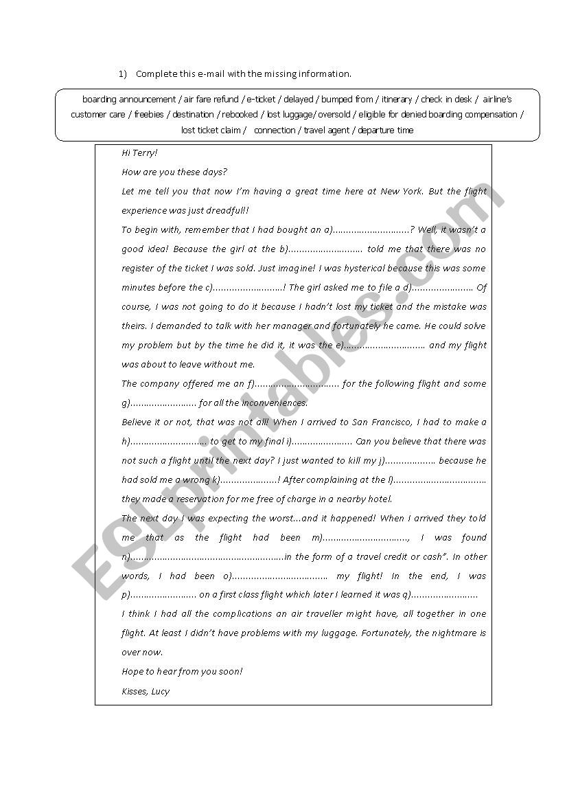 Airport language  worksheet