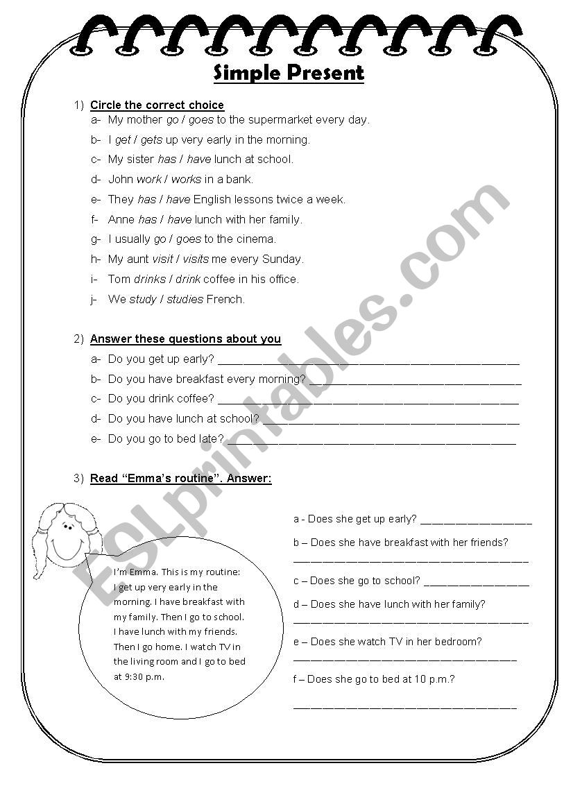 Simple Present worksheet