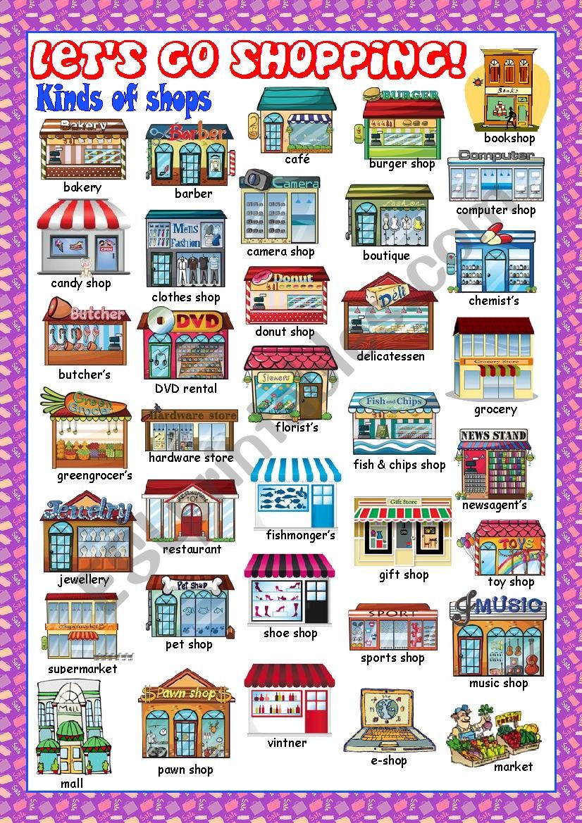 Shopping Picture Dictionary1 ESL worksheet by