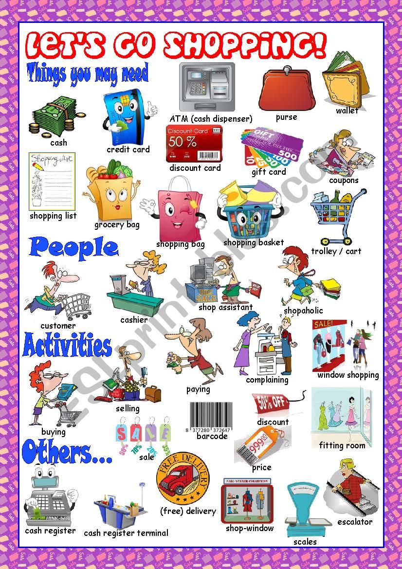 Shopping Picture Dictionary#2 worksheet