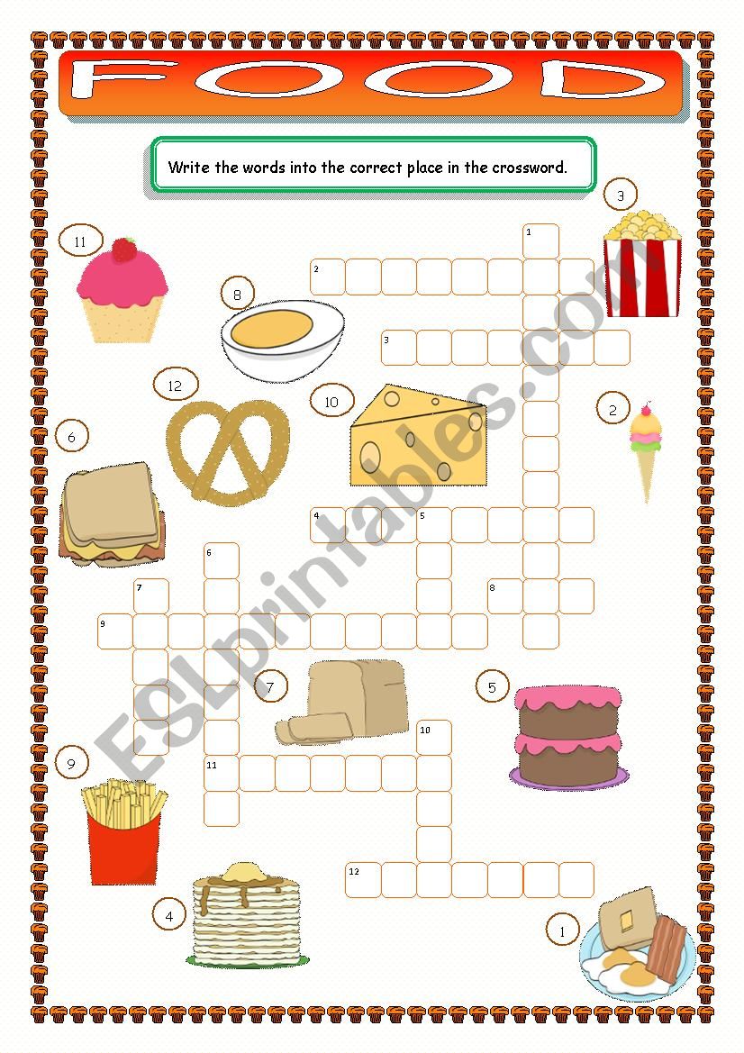 Food Crossword worksheet