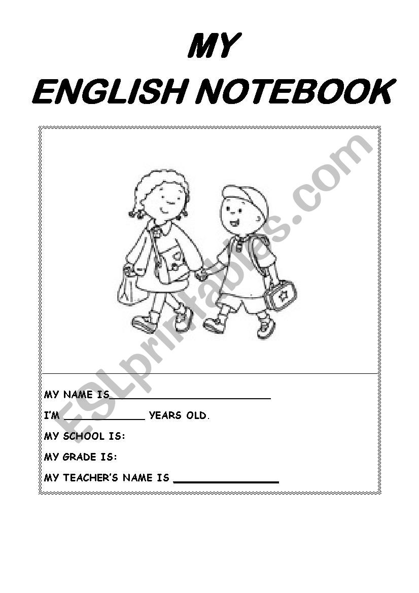 My English Notebook worksheet