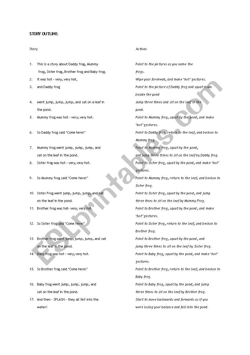 frog worksheet worksheet