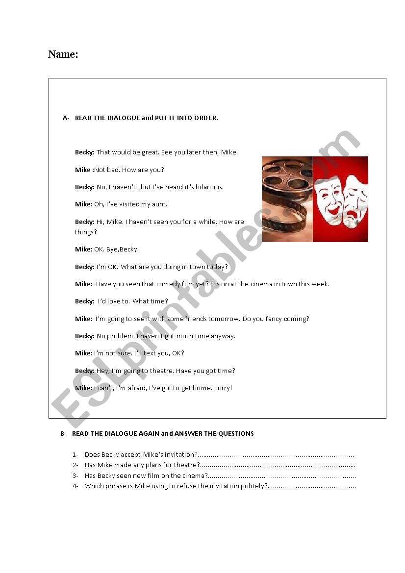 Read and put into order worksheet