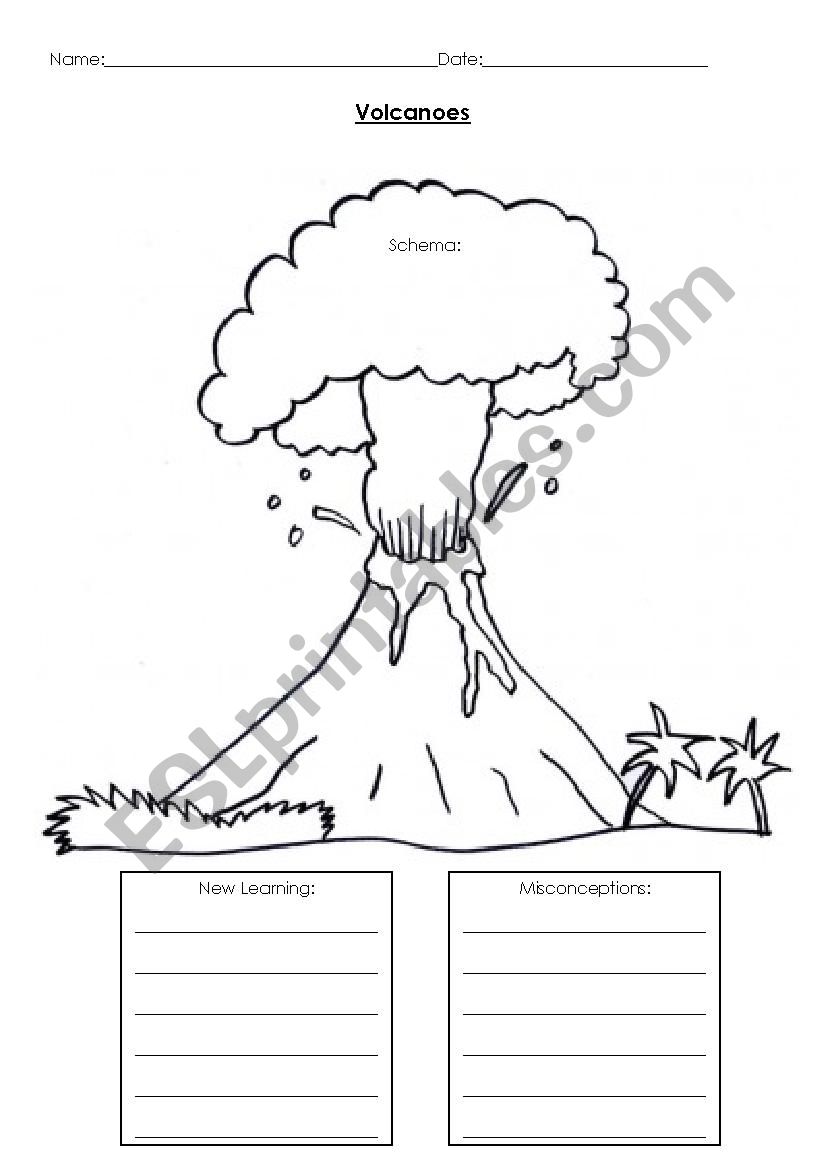 Volcanoes worksheet