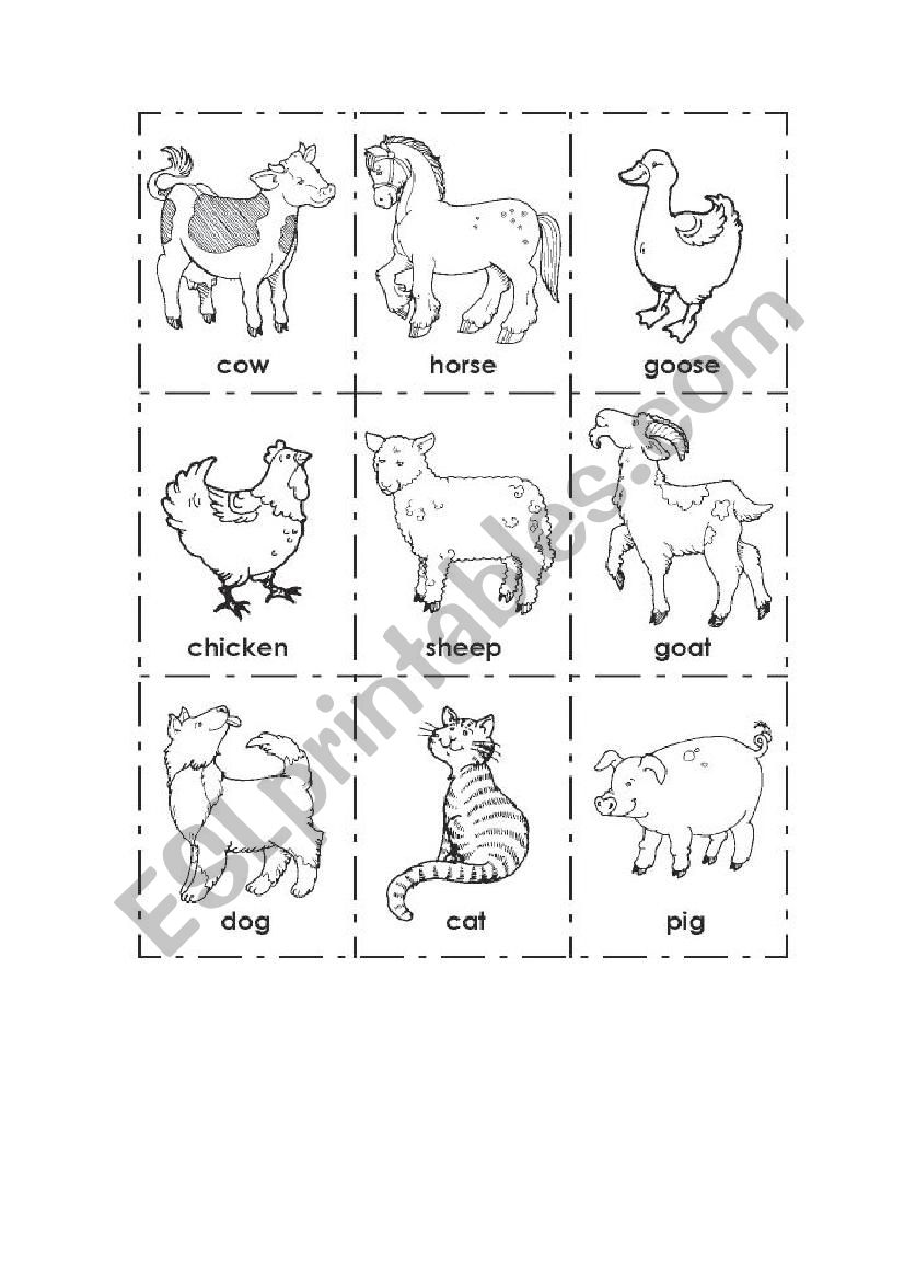 Farm animals worksheet