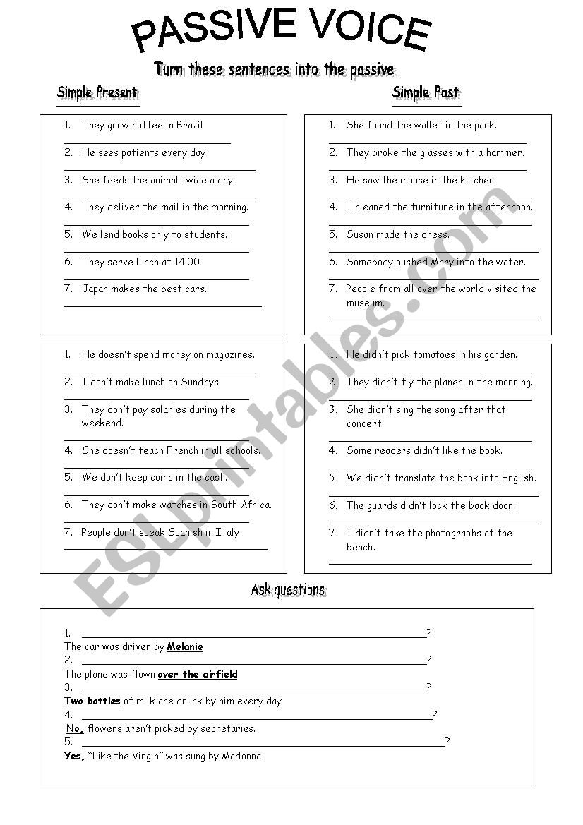 Passive Voice - present and past simple