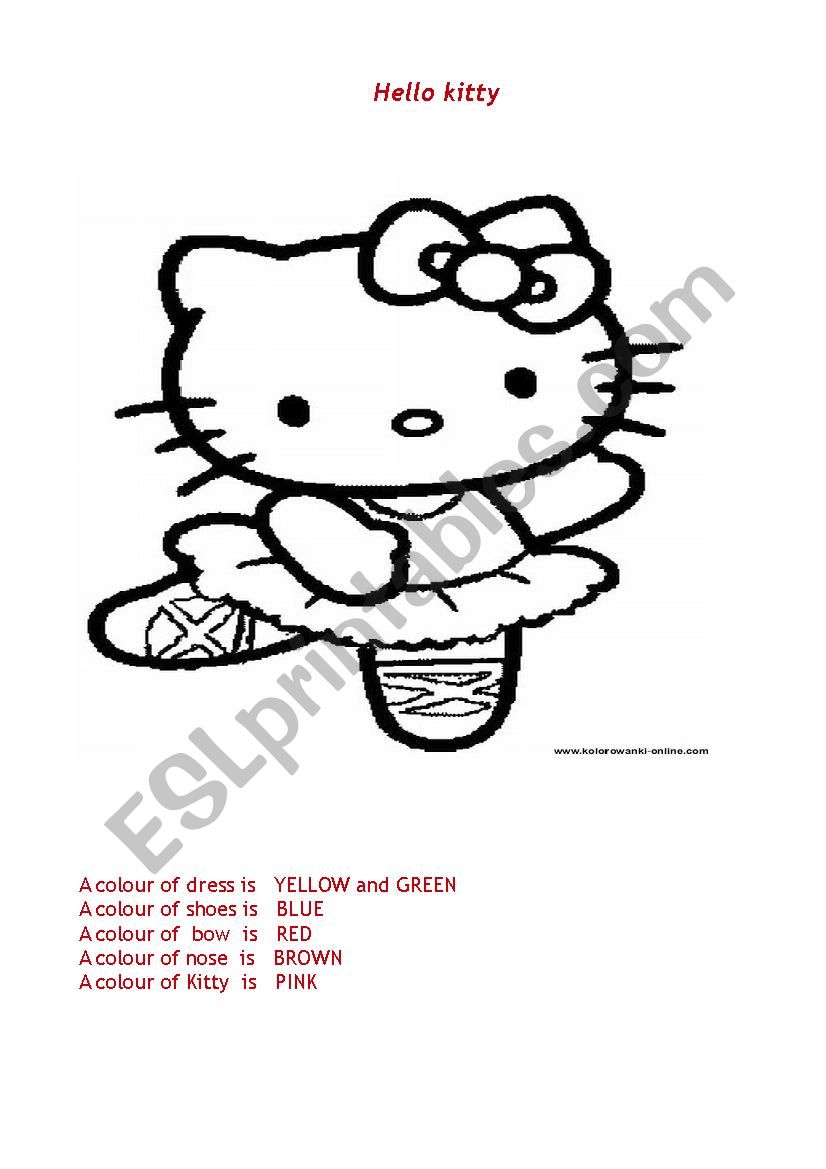 Colouring card with Hello Kitty
