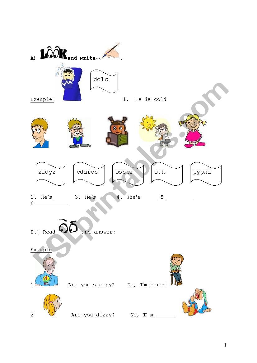 Feelings worksheet