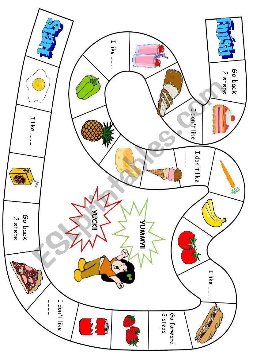 Food Board Game worksheet