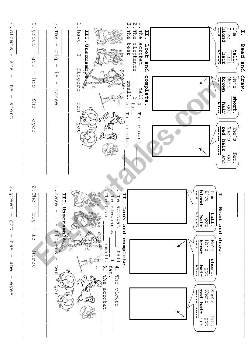 Describing people exercises worksheet